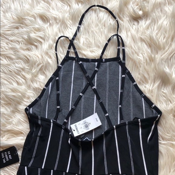 SOLD! Express NWT black & white stripe midi dress - Picture 6 of 6